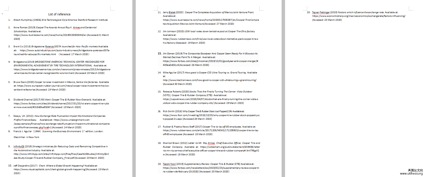 英國畢業dissertation